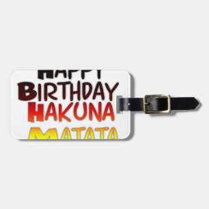 Étiquette À Bagage Impression d'art pour anniversaire allemand Hakuna