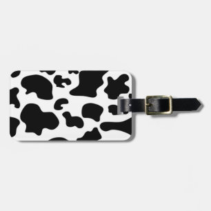 Étiquette À Bagage Impression de vache noire et blanche