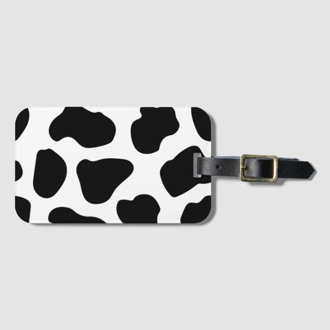 Étiquette À Bagage Impression vache noir blanc (Devant Horizontal)