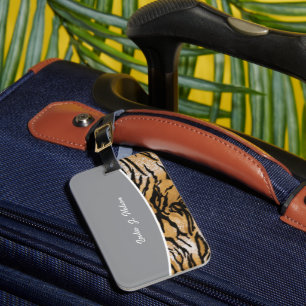 Étiquette À Bagage Imprimé Tigre Style Léopard