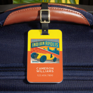 Étiquette À Bagage Indianapolis, Indiana   Vintage Racer