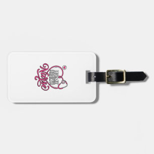 Étiquette À Bagage Infirmière à domicile Stethoscope rose Création de
