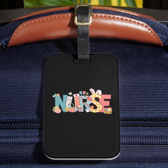 Étiquette À Bagage Infirmière de Pâques Stéthoscope Lapin Œufs (Insitu Rectoal 2)