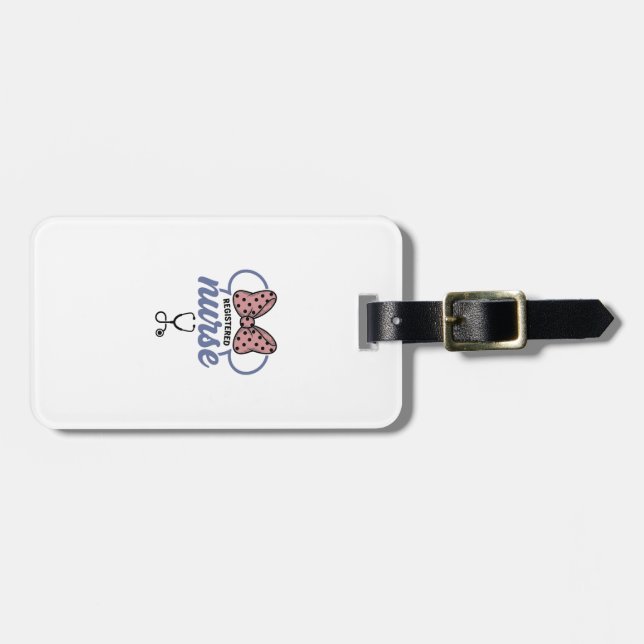 Étiquette À Bagage Infirmière diplômée Stéthoscope à ruban Graphique  (Devant horizontal)