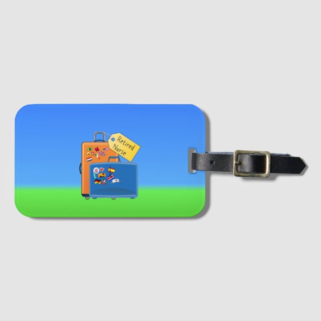 Étiquette À Bagage Infirmière retraitée, emballée et prête à partir (Devant Horizontal)