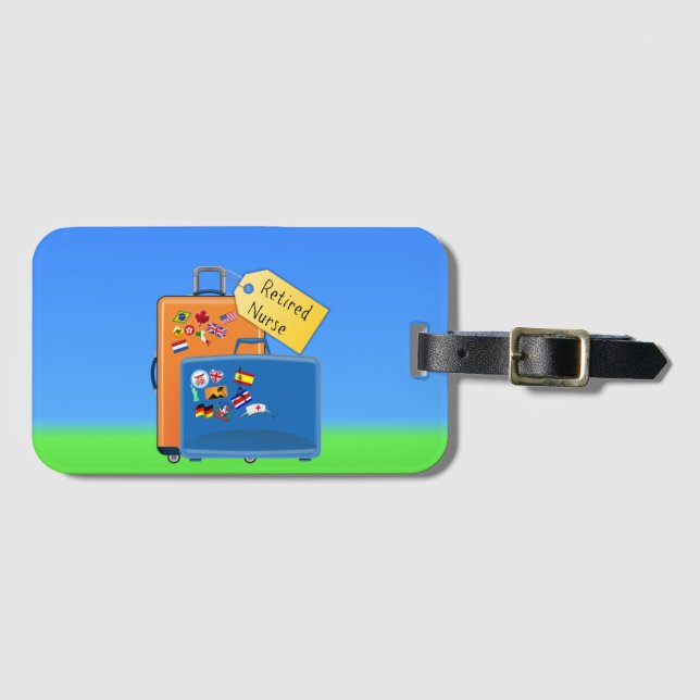 Étiquette À Bagage Infirmière retraitée, emballée et prête à partir (Devant Horizontal)