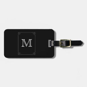 Étiquette À Bagage Informations personnalisées Monogramme encadré
