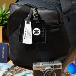 Étiquette À Bagage Initial Family Name Monogram Circle<br><div class="desc">monogram and family name in center of tag. Other colors available in the shop.</div>