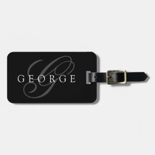 Étiquette À Bagage Initiale de nom de monogramme personnalisé