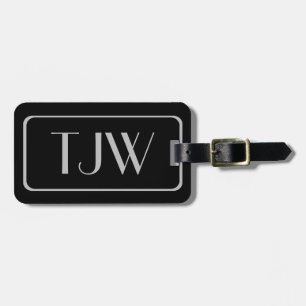 Étiquette À Bagage Initiales classiques en argent sur les étiquettes 