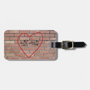 Étiquette À Bagage Initiales dans le graffiti d'amour de coeur