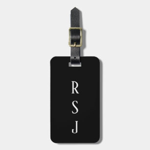 Étiquette À Bagage Initiales de monogramme Cadeau Nom personnalisé No