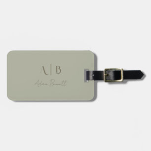 Étiquette À Bagage Initiales de monogramme personnalisé moderne nom p