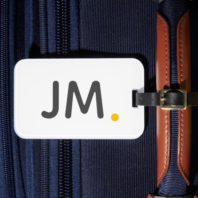 Étiquette À Bagage Initiales en gras modernes | Monogramme élégant de (Insitu Rectoal 4)