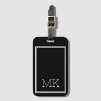 Initiales Monogrammes minimes modernes Cadre Noir