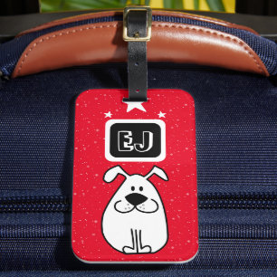 Étiquette À Bagage Initiales personnalisées Thème Chien