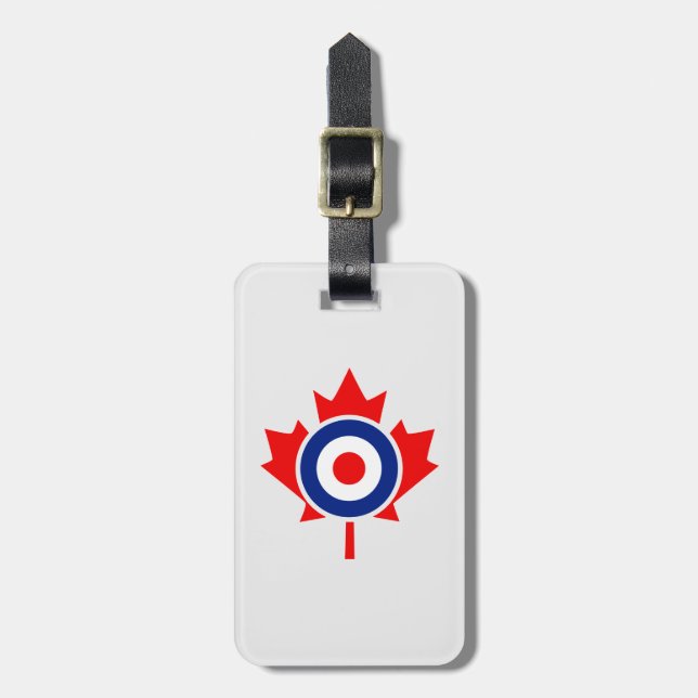 Étiquette À Bagage Insigne de morue de la feuille d'érable canadienne (Devant Vertical)
