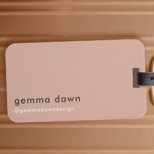 Étiquette À Bagage Instagram féminin minimaliste rose vif