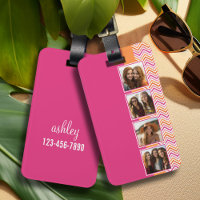 Instagram Photo Collage Hot Pink Orange Chevrons