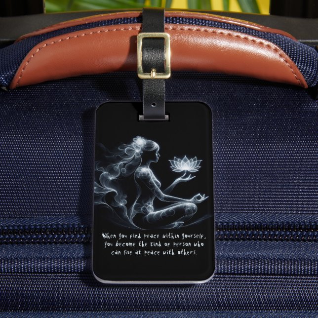 Étiquette À Bagage Instructeur de Yoga Méditation Lotus Pose Lumineus (Insitu Rectoal 2)