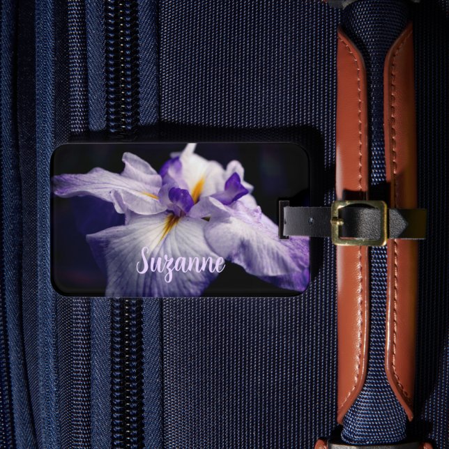 Étiquette À Bagage Intense Fleur Iris Japonaise Gros plan Personnalis (Insitu Rectoal 4)