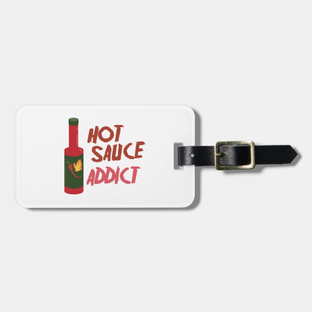 Étiquette À Bagage Intoxiqué de sauce chaude (Devant horizontal)