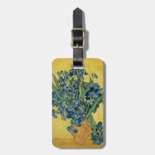Étiquette À Bagage Iris de Van Gogh - Art audacieux bleu et jaune