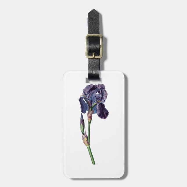 Étiquette À Bagage Iris vintage (Devant Vertical)