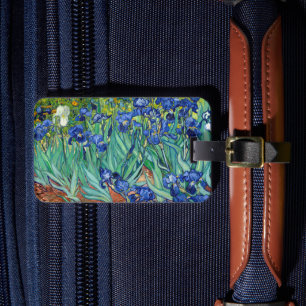 Étiquette À Bagage Irises Vincent Van Gogh Fleurs bleues Paysage Art
