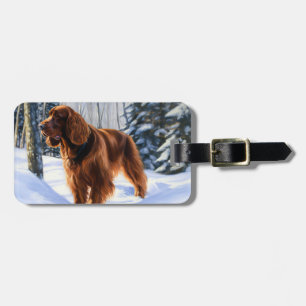 Étiquette À Bagage Irish Setter Let It Neige Christmas