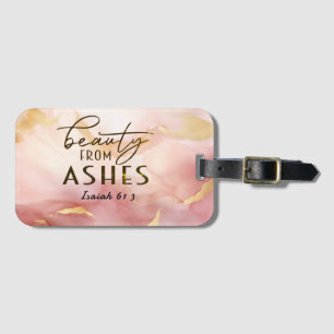 Étiquette À Bagage Isaïe 61 3 Beauté de Ashes Bible Verse Rose