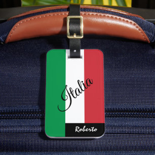 Étiquette À Bagage Italie Balises de bagage, Italia, Nom, Drapeau ita