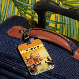 Étiquette À Bagage Italie Vintage Venise Grand Canal Souvenir de vaca