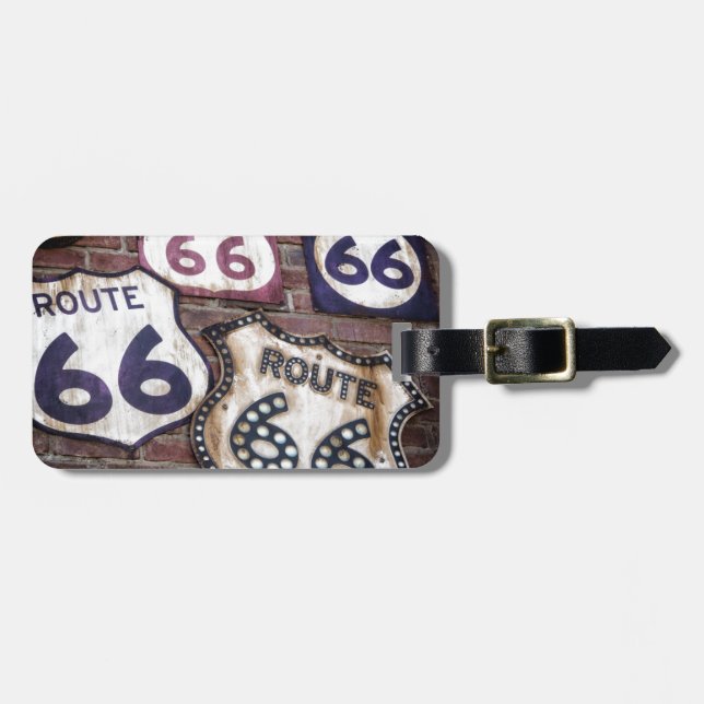 Étiquette À Bagage Itinéraire iconique vintage 66 (Devant horizontal)