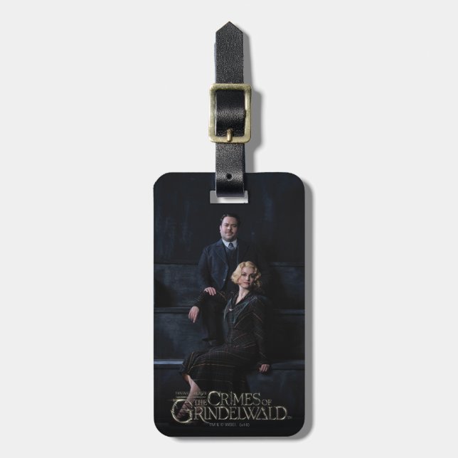 Étiquette À Bagage JACOB KOWALSKI™ Et QUEENIE GOLDSTEIN™ Photo (Devant Vertical)