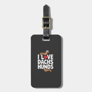 Étiquette À Bagage J'adore les dachshunds Graphique amusant pour les