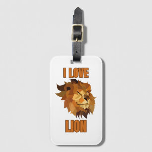 Étiquette À Bagage J'adore Lion pour l'amant d'animaux et le fan de f