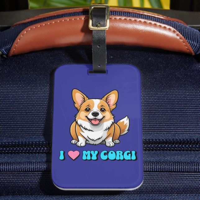 Étiquette À Bagage J'adore mon Corgi (Insitu Rectoal 2)