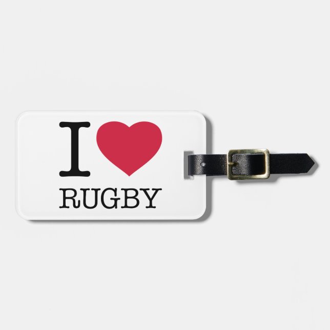 ÉTIQUETTE À BAGAGE J'ADORE RUGBY (Devant horizontal)