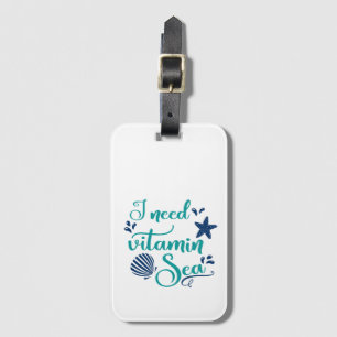 Étiquette À Bagage j'ai besoin de vitamine mer