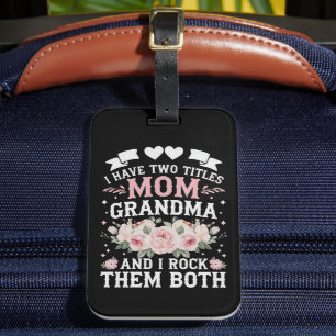 Étiquette À Bagage J'Ai Deux Titres Maman Et Grand-Mère Mignonne Fête