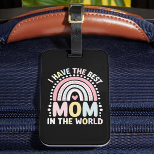 Étiquette À Bagage J'ai la meilleure maman du monde Boho Rainbow