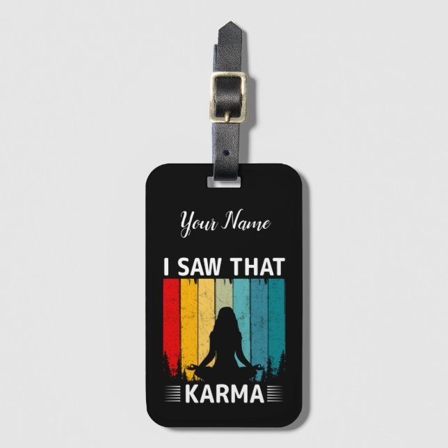 Étiquette À Bagage J'ai vu ce karma (Devant Vertical)