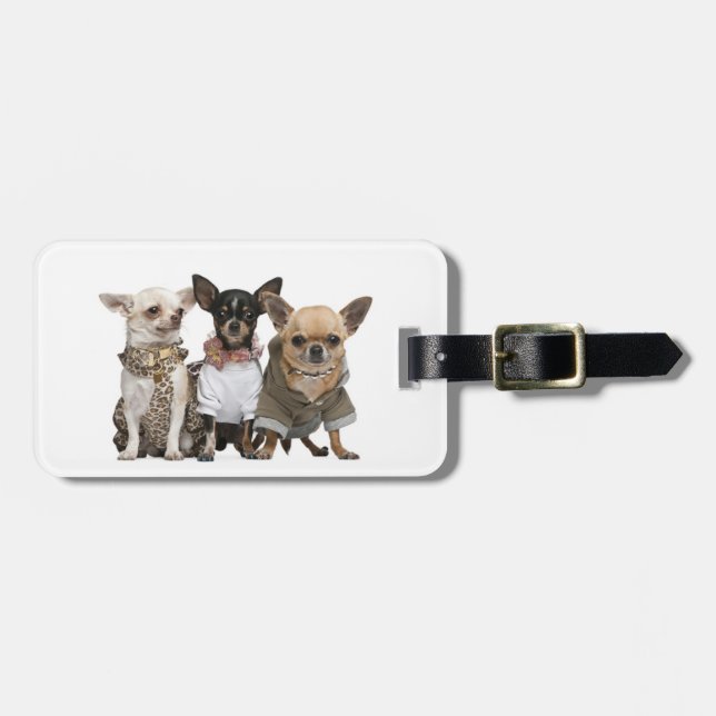 Étiquette À Bagage J'aime des chiwawas (Devant horizontal)