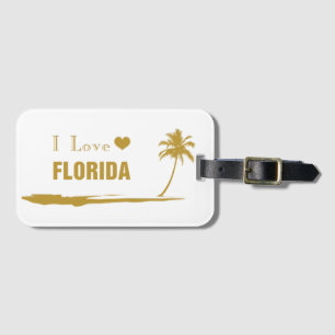 Étiquette À Bagage J'aime Florida Gold