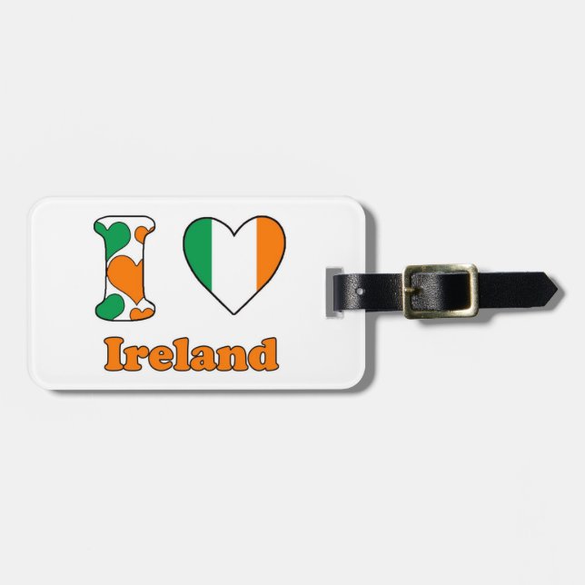 Étiquette À Bagage J'aime Irlande (Devant horizontal)