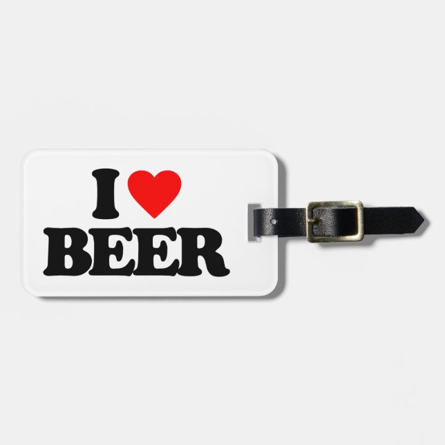 ÉTIQUETTE À BAGAGE J'AIME LA BIÈRE (Devant horizontal)