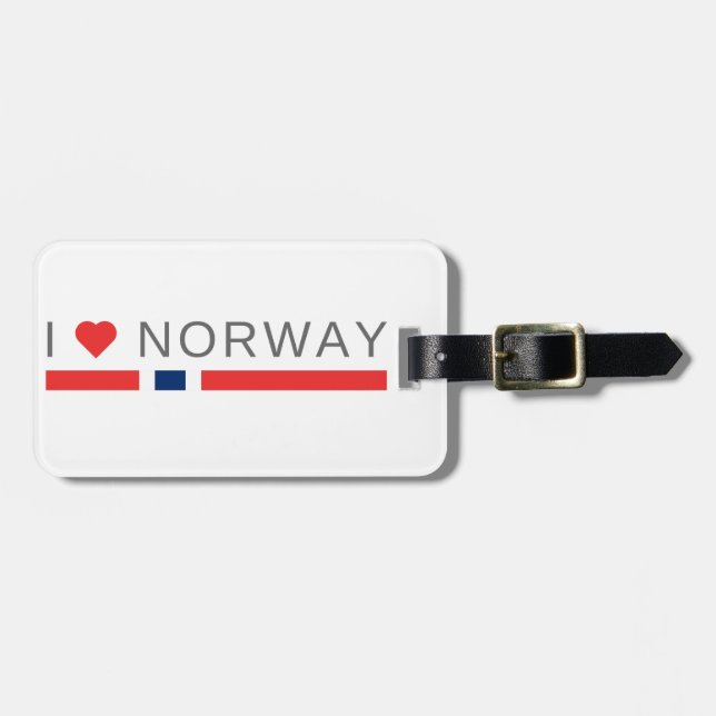 Étiquette À Bagage J'aime la Norvège (Devant horizontal)