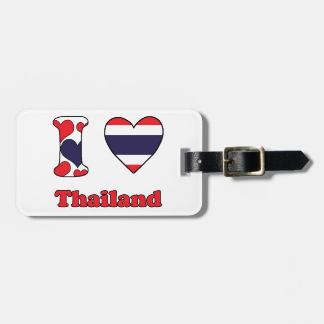 Étiquette À Bagage J'aime la Thaïlande (Devant horizontal)