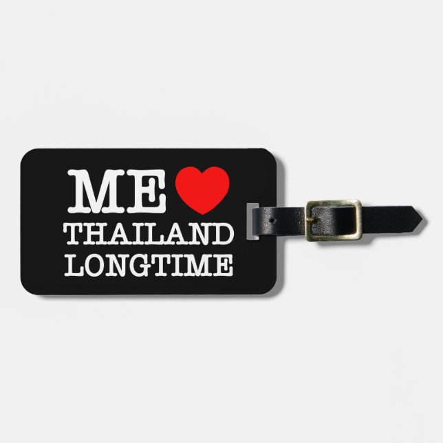 ÉTIQUETTE À BAGAGE J'AIME LA THAÏLANDE LONGTEMPS (Devant horizontal)
